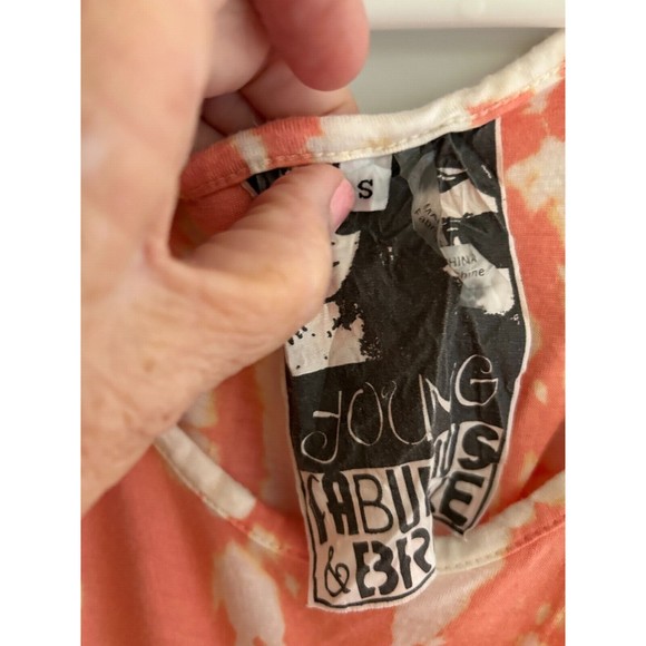 Young Fabulous & Broke Tank Top Womens Size Small Orange Tie-dye Twisted Back - Picture 2 of 4